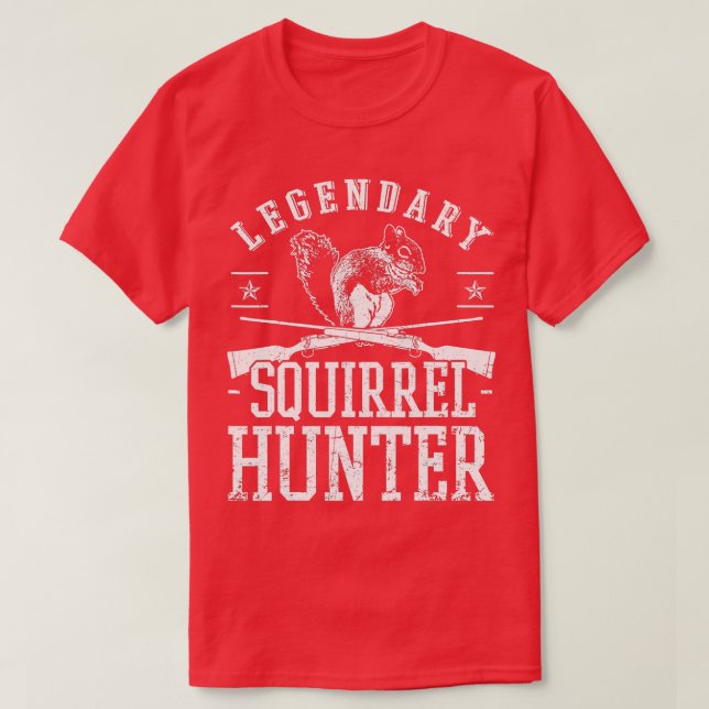 Squirrel Hunter Riffle Shotgun Hunting Wildlife  T-Shirt (Design Front)