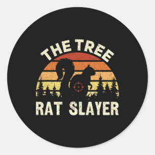 Squirrel Hunter The Tree Rat Slayer Retro Squirrel Classic Round Sticker
