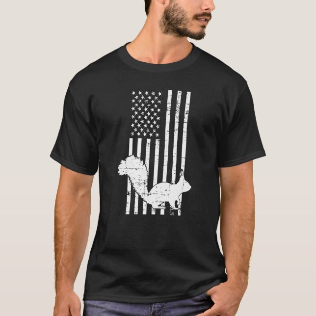 Squirrel Hunting US Flag Squirrel Hunter Premium T-Shirt (Front)