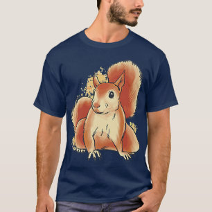 Squirrel Illustration Cute Small Animal Fo Squirre T-Shirt