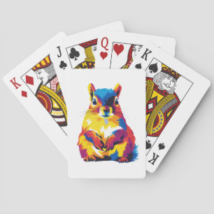 Squirrel Illustration Watercolour Art Painting Playing Cards