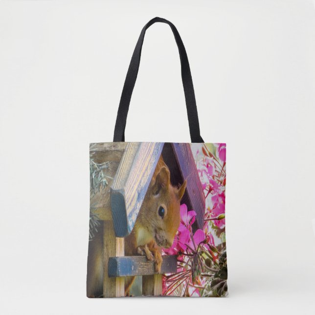 Squirrel In A Birdhouse Tote Bag (Front)