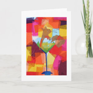 Squirrel in a Martini Glass Card