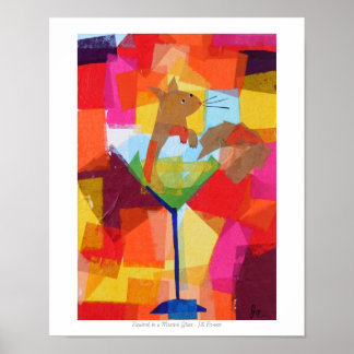 Squirrel in a Martini Glass Poster