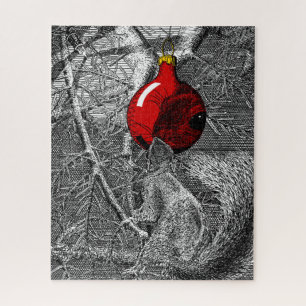 Squirrel in Christmas Tree 520 pc Puzzle