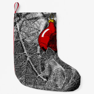 Squirrel in Christmas Tree Stocking