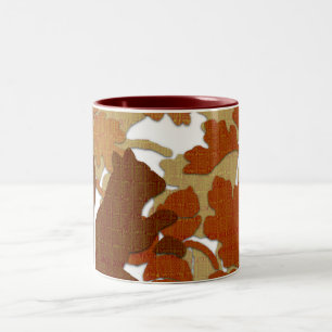 Squirrel in Fabric Two-Tone Coffee Mug