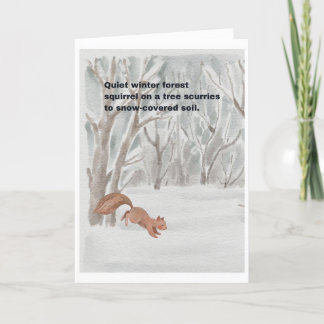Squirrel in Forest 2 - faded version Thank You Card
