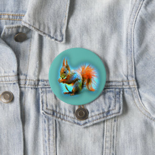 Squirrel in modern style 7.5 cm round badge