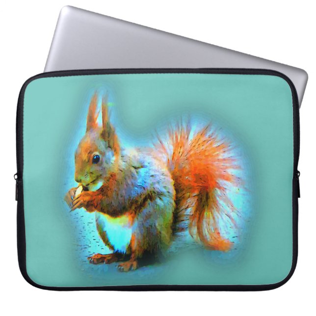 Squirrel in modern style laptop sleeve (Front)