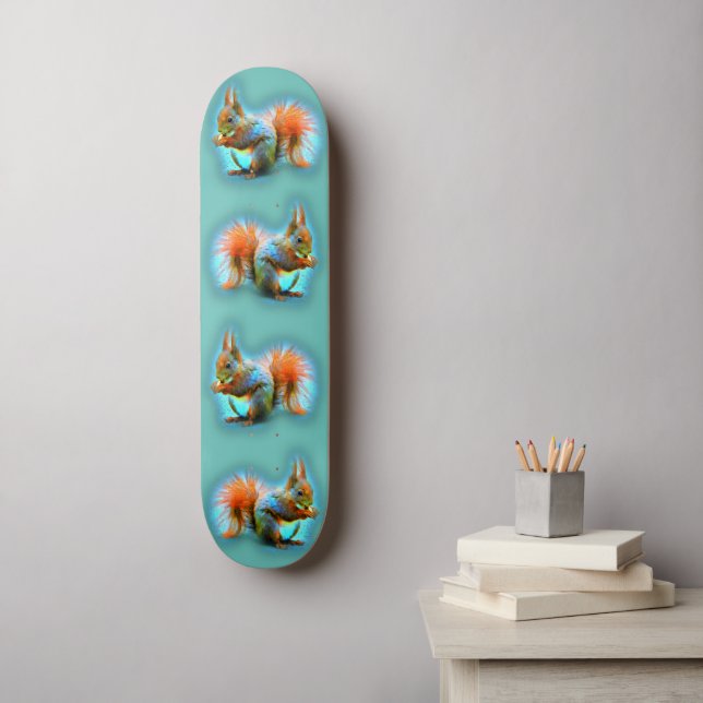 Squirrel in modern style skateboard (Wall Art)