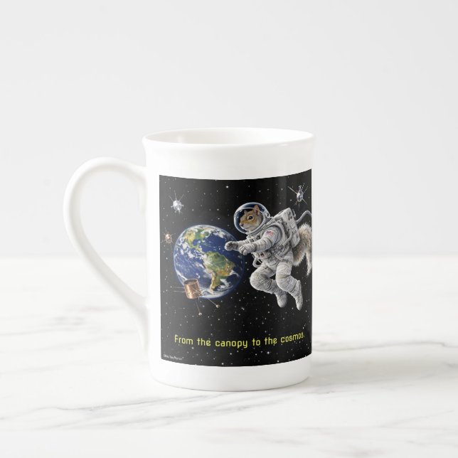 Squirrel in Space Bone China Mug (Left)