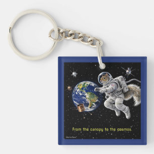 Squirrel in Space Key Ring
