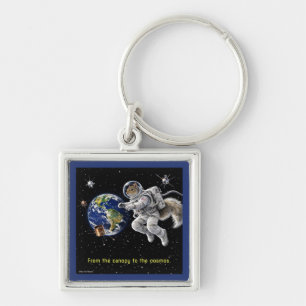 Squirrel in Space Key Ring