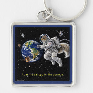 Squirrel in Space Key Ring