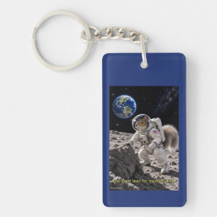 Squirrel in Space Key Ring
