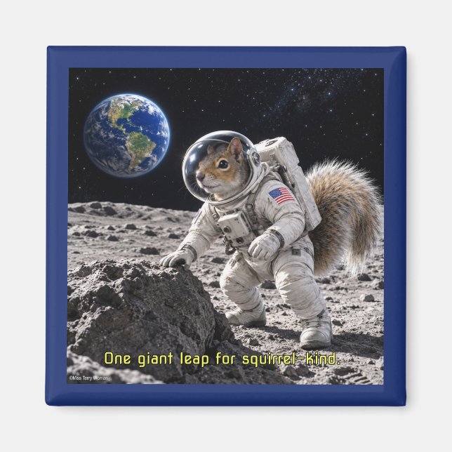 Squirrel in Space Magnet (Front)