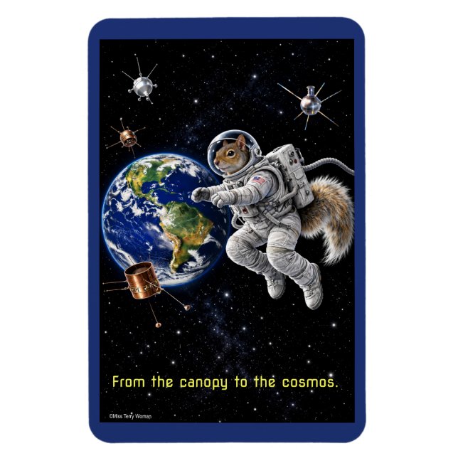 Squirrel in Space Magnet (Vertical)
