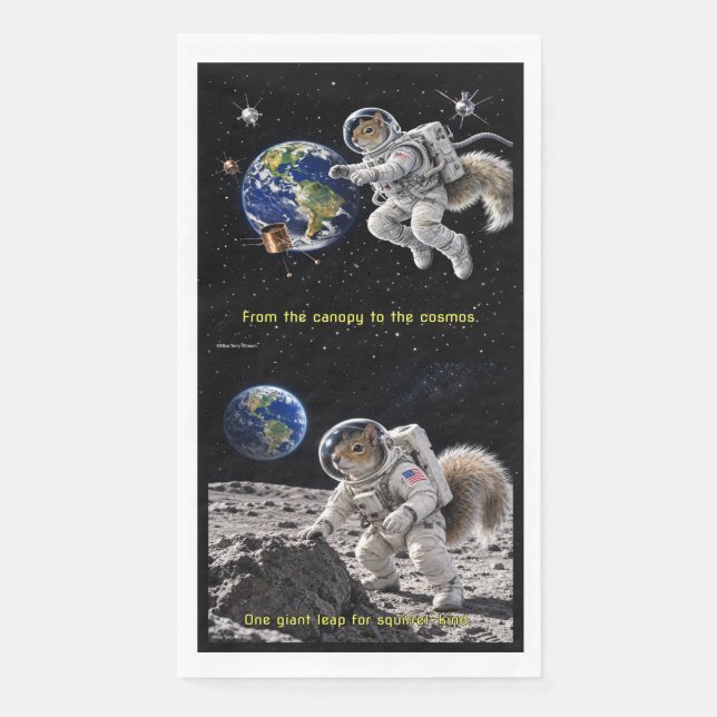 Squirrel in Space Napkin (Front)