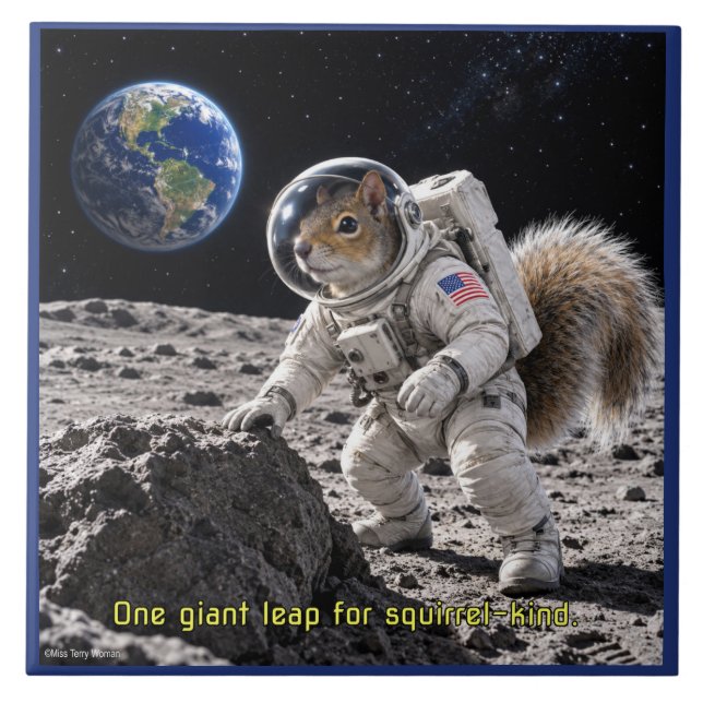 Squirrel in Space Tile (Front)