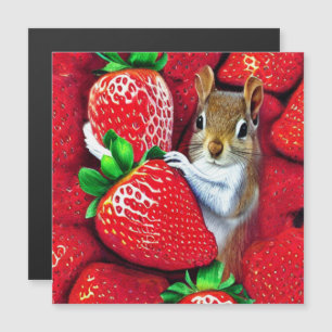 Squirrel In Strawberry Heaven