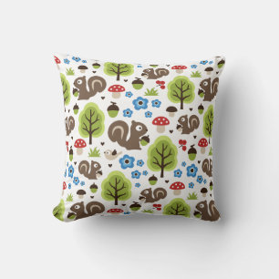 Squirrel in The Oak Forest Pattern Cushion