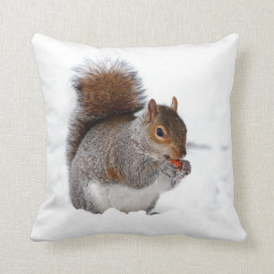 Squirrel in the Snow Cushion