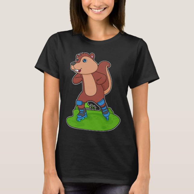 Squirrel Inline skating Roller skates T-Shirt (Front)