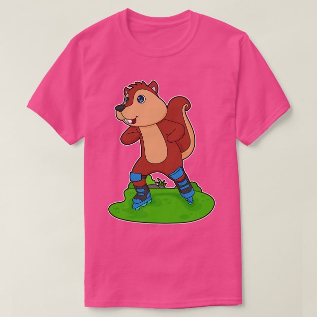 Squirrel Inline skating Roller skates T-Shirt (Design Front)