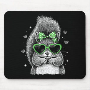Squirrel Irish Shamrock Coquette Bow St Patricks Mouse Mat