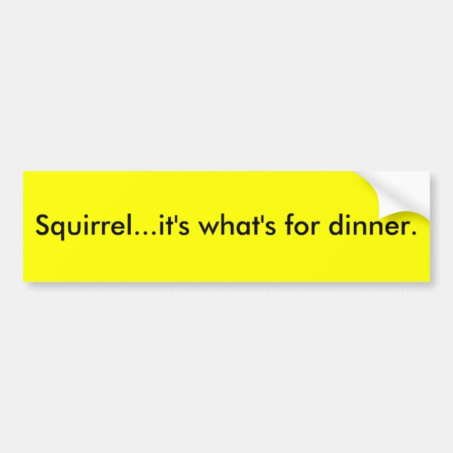 Squirrel...it's what's for dinner. bumper sticker (Front)
