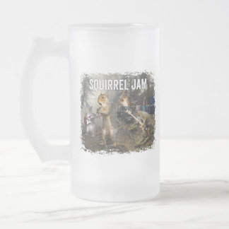 Squirrel Jam - funny rock band Frosted Glass Beer Mug
