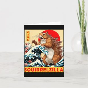 Squirrel Japanese Art Funny Squirrel For Men Women Card