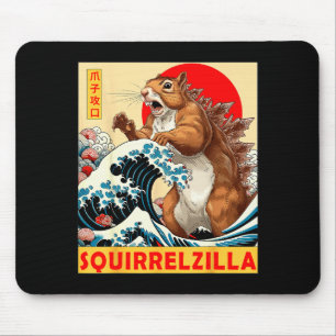Squirrel Japanese Art Funny Squirrel For Men Women Mouse Mat