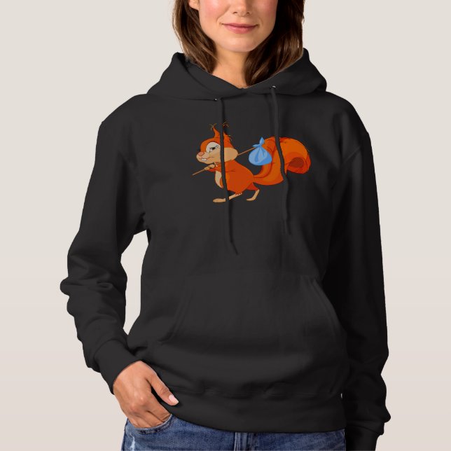 Squirrel Leaving Home Womens Hoodie (Front)