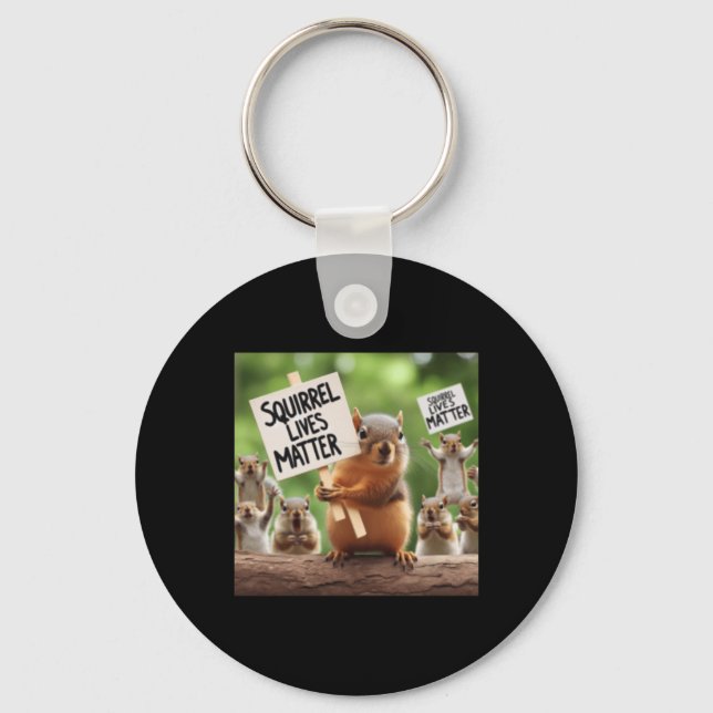 Squirrel Lives Sticker  Key Ring (Front)