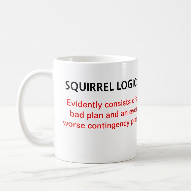 Squirrel Logic Coffee Mug (Left)