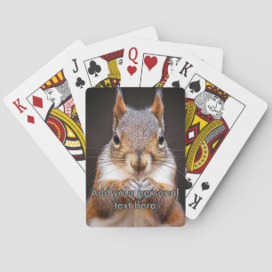 Squirrel looking at your playing cards