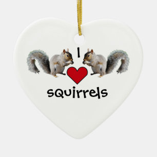 Squirrel Love Ceramic Tree Decoration