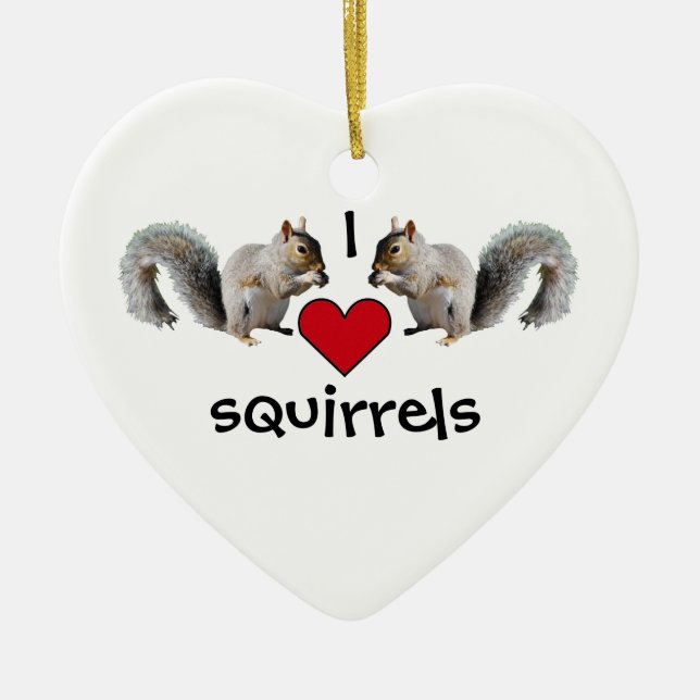Squirrel Love Ceramic Tree Decoration (Front)