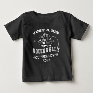 Squirrel Love Squirrelly White Art Name Baby T-Shirt