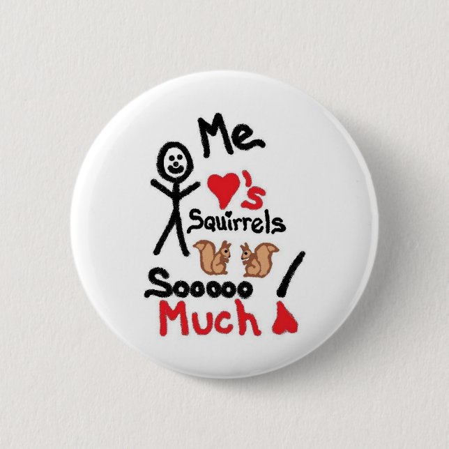 Squirrel Lover Cartoon 6 Cm Round Badge (Front)