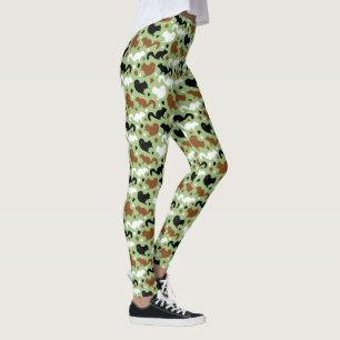 Squirrel Lover Pattern, Black and Red Squirrels Leggings