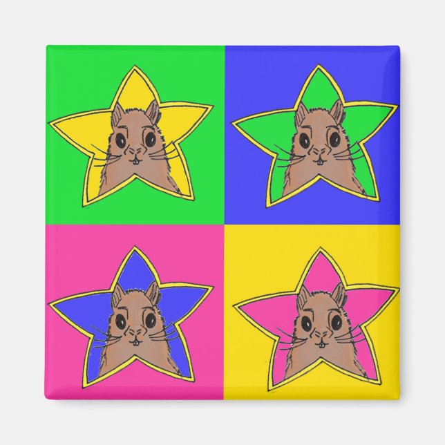 Squirrel Magnet 4 colours | Animal Drawing Origina (Front)