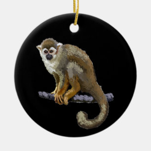 Squirrel Monkey Ceramic Tree Decoration