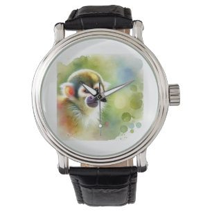 Squirrel Monkey in Nature 151024AREF139 - Watercol Watch