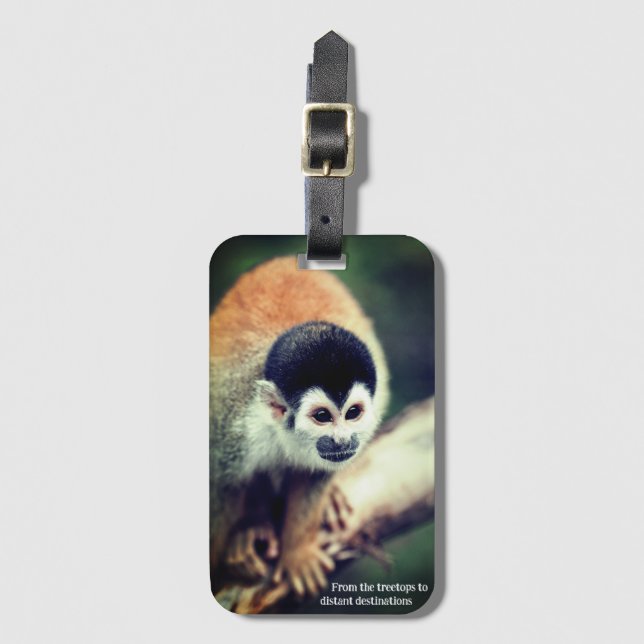 Squirrel Monkey In Tree Luggage Tag (Front Vertical)