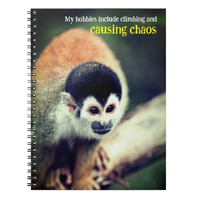 Squirrel monkey in tree notebook (Front)