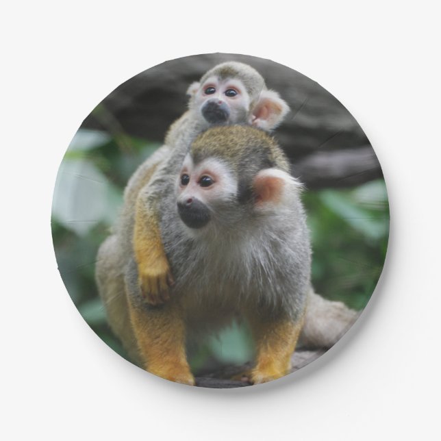 Squirrel Monkey Paper Plate (Front)