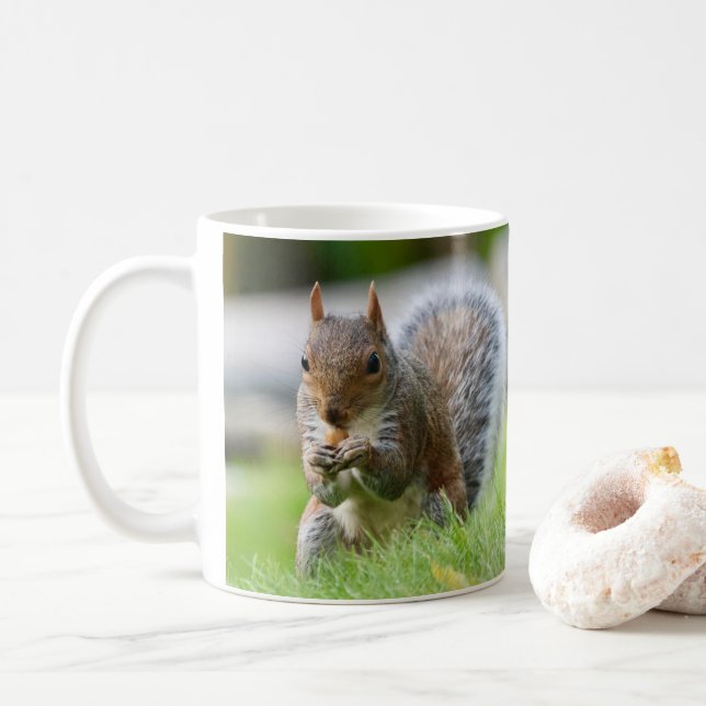 Squirrel mug - adorable grey squirrel (With Donut)